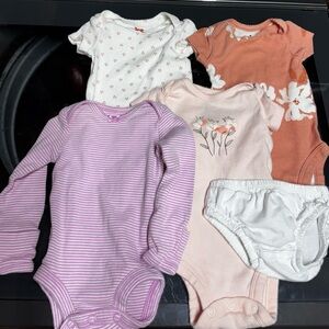 Carter's Baby Girls One-Piece Bodysuit Set - Pink, Coral, Lavender, Cream, White